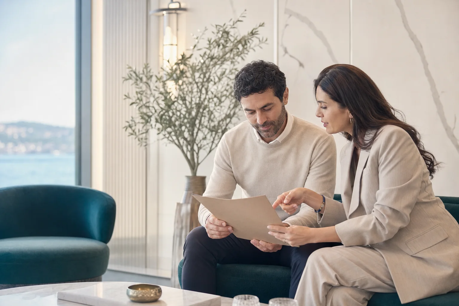 A care coordinator reviewing a recovery plan with a patient